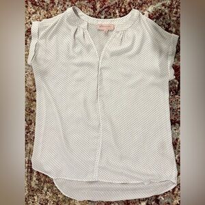 Philosophy - white / black tiny polka dot top